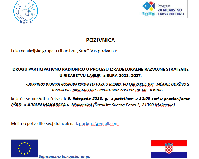 II. RADIONICA U OKVIRU IZRADE LRSR BURA _GOSPODARSKI SEKTOR RIBARSTVA I AKVAKULTURE